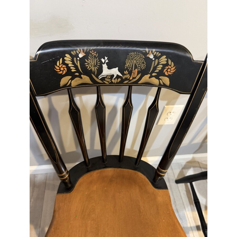 Rare Collectible Antique Ethan Allen Maple Thumb Back Hitchcock Chair